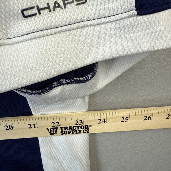 Chaps Golf Polo Shirt Mens XL /  TG White & Blue Two Tone Short Sleeves Slimming - Picture 5 of 9